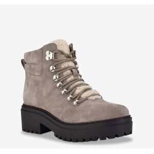 NEW Marc Fisher LTD Grey Suede Leather Nairy Hiking Boots, Sz 9.5M (JJ)